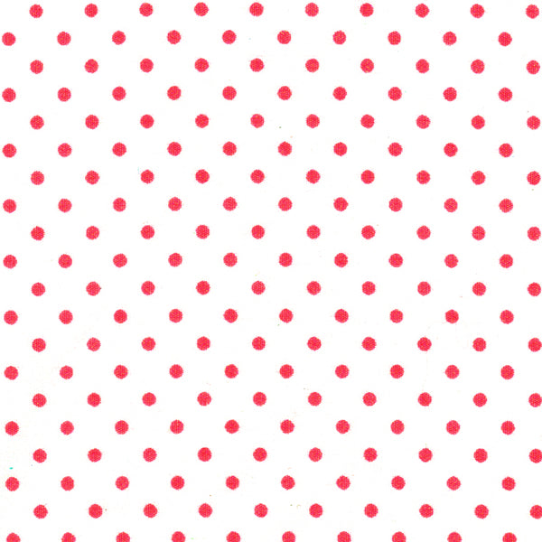 Tissu japonais Pointillés rouge fond blanc - T118