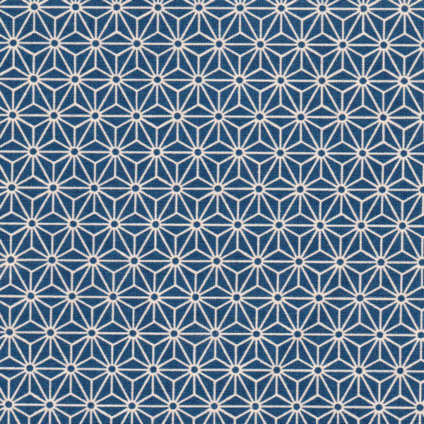 Tissu japonais Etoiles blanc fond bleu - T120