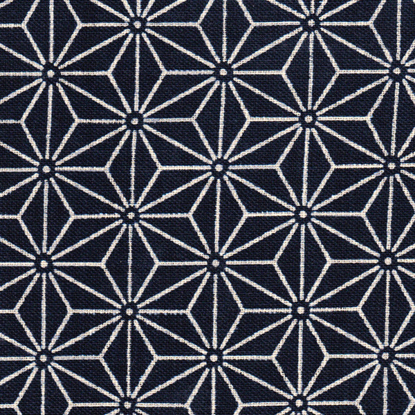 Tissu japonais Etoiles blanc fond bleu - T123