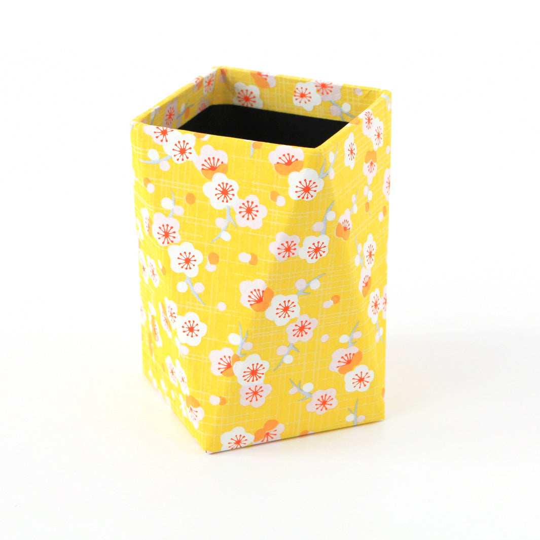 Prism pencil pot - Yellow and Pale pink - M796