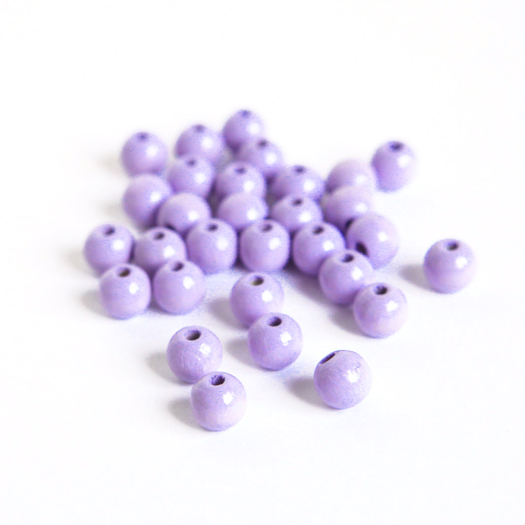 Lot de 30 perles en bois - Parme - 8mm