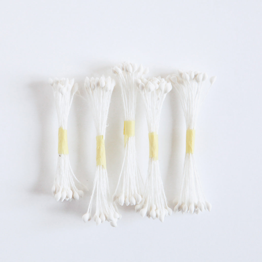 Lot de 5 fagots de pistils de fleurs - Blanc - 320