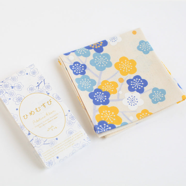 Furoshiki - Abricotiers Bleu et Jaune - Adeline Klam - 50x50cm