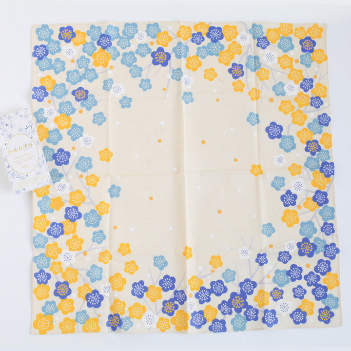 Furoshiki - Abricotiers Bleu et Jaune - Adeline Klam - 50x50cm