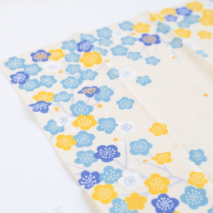 Furoshiki - Abricotiers Bleu et Jaune - Adeline Klam - 50x50cm