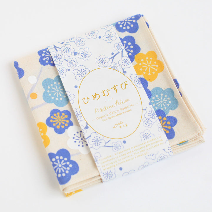 Furoshiki - Abricotiers Bleu et Jaune - Adeline Klam - 50x50cm