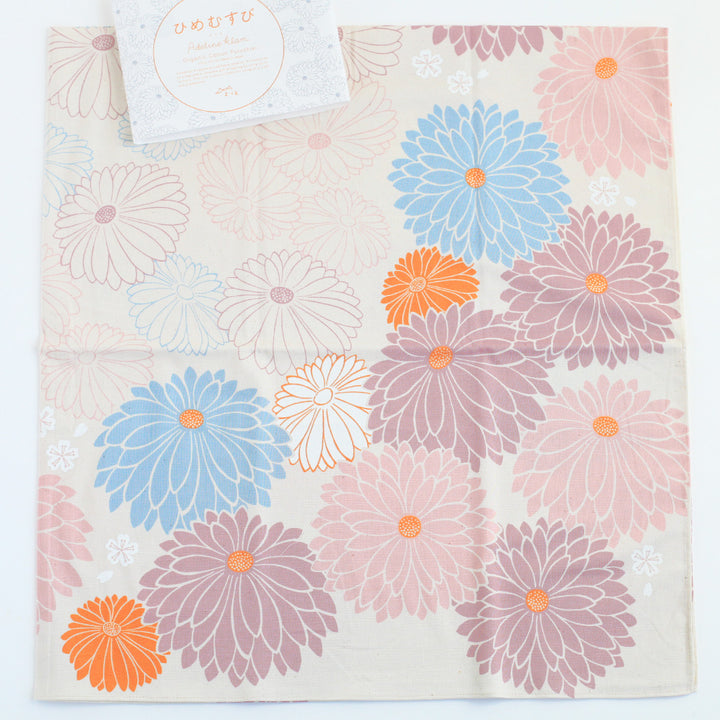 Furoshiki - Chrysanthèmes - Mauve - Adeline Klam - 100x100cm
