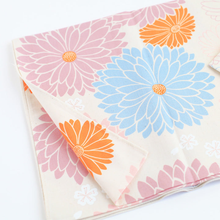 Furoshiki - Chrysanthèmes - Mauve - Adeline Klam - 100x100cm