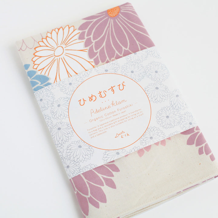 Furoshiki - Chrysanthèmes - Mauve - Adeline Klam - 100x100cm
