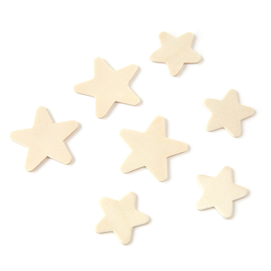Lot de 7 petites étoiles en bois