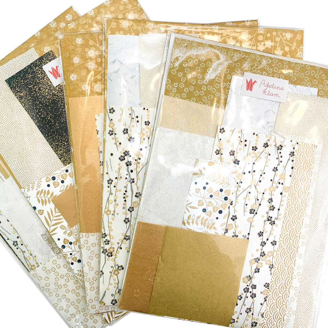 Pochette Surprise - Chutes de Papiers Japonais - Blanc, Or