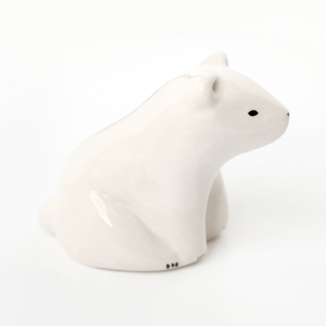 Ceramic Sitting White Bear - Dodo Toucan