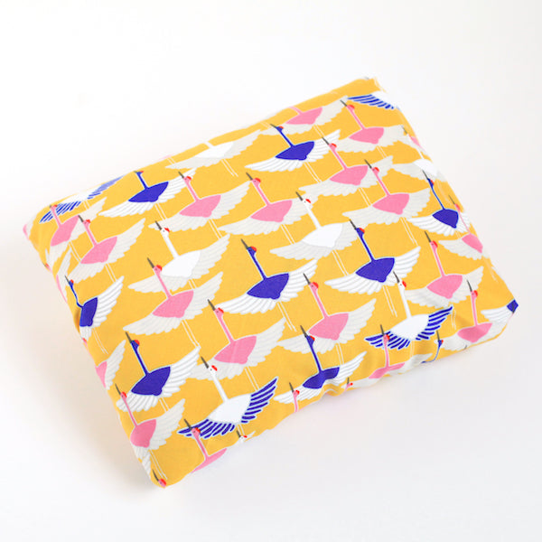 Furoshiki - Grues, Fond Jaune - Adeline Klam - 50x50cm