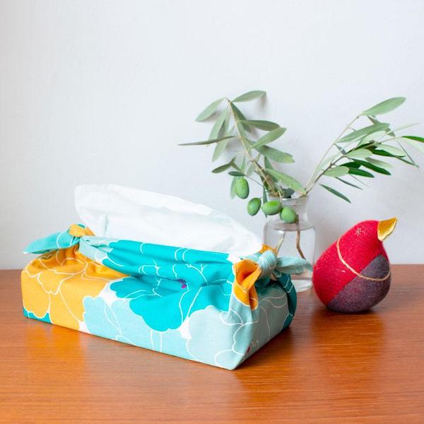 Furoshiki - Pivoines Bleues - Adeline Klam - 50x50cm