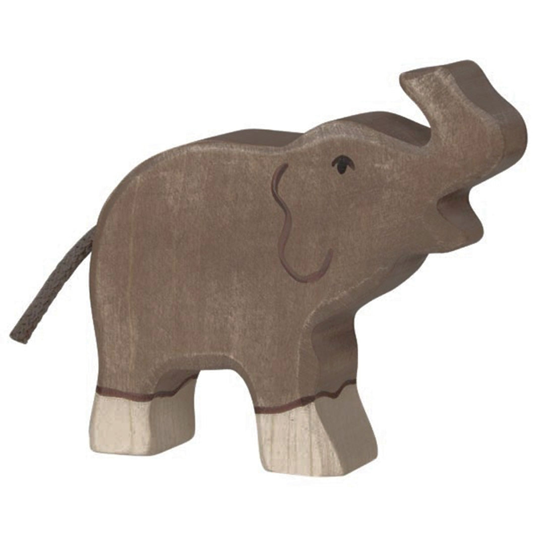 Éléphanteau en bois - Trompe Haute - Holztiger