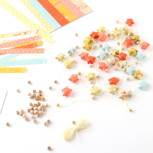 Origami Star Garland Kit - Rice Field - A2