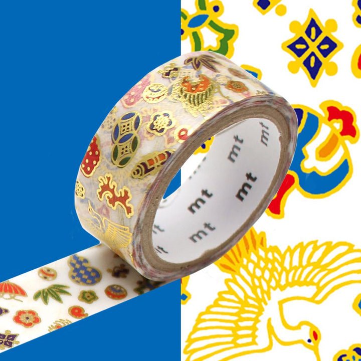 photo pakshot d'un masking tape aux motifs variés traditionnels japonais dans les tons multicolores