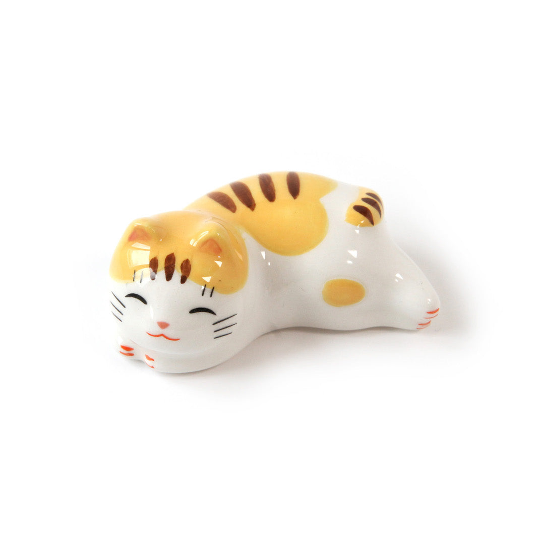 Chat Allongé - Porte-Baguettes - Tigré, Jaune et Marron