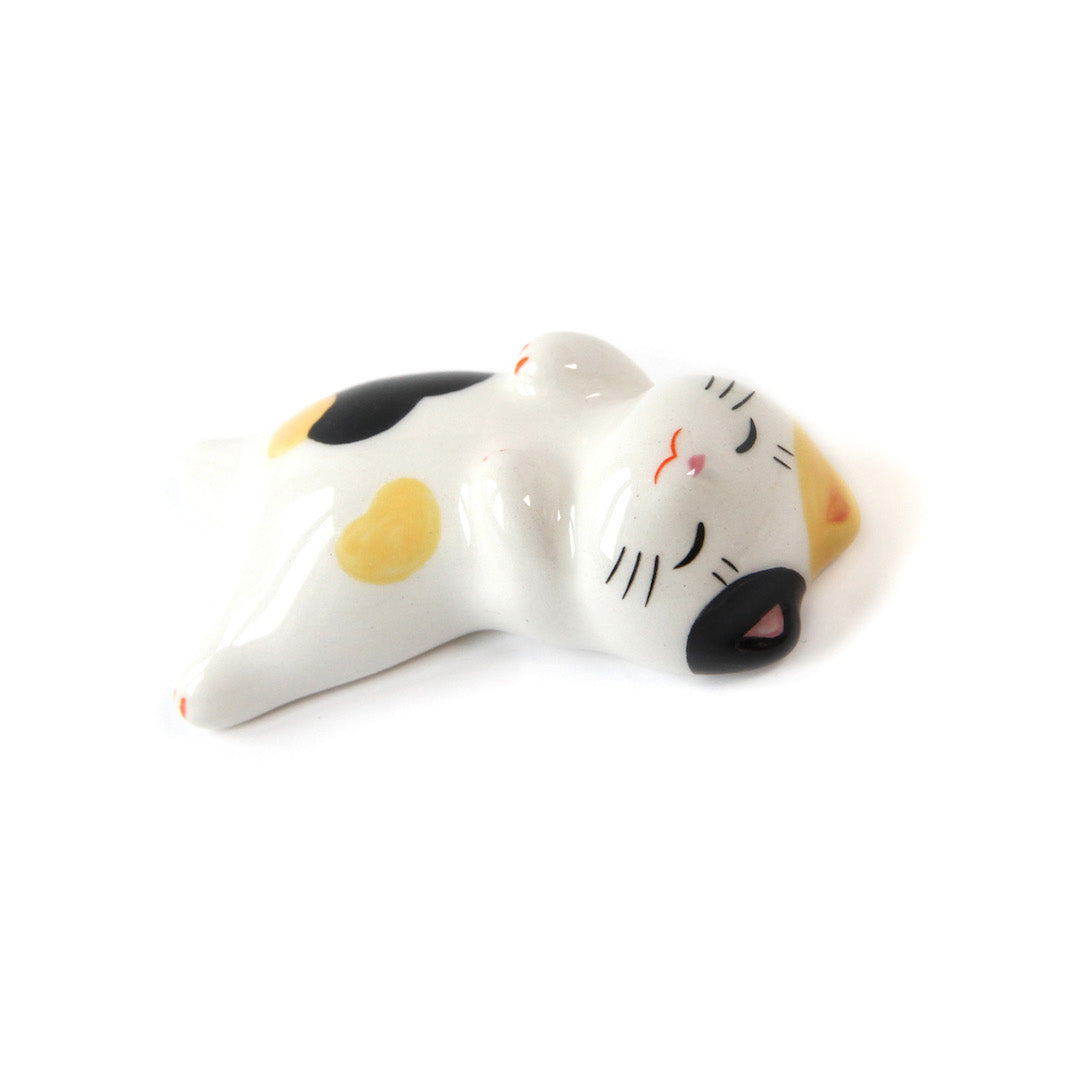 Chat sur le Dos - Porte-Baguettes - Moucheté, Noir et Jaune