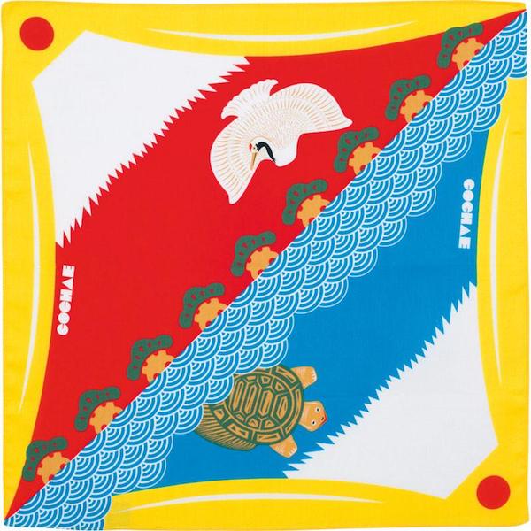 Furoshiki - Mount Fuji Red and Blue - Fuku Cochae - 48x48cm
