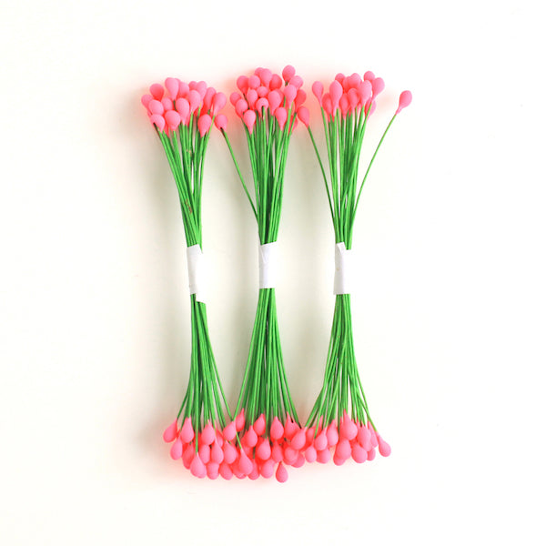 Pistils de fleurs vert rose fluo - Grands