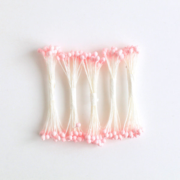 Pistils de fleur Blanc et rose poudré - Petits