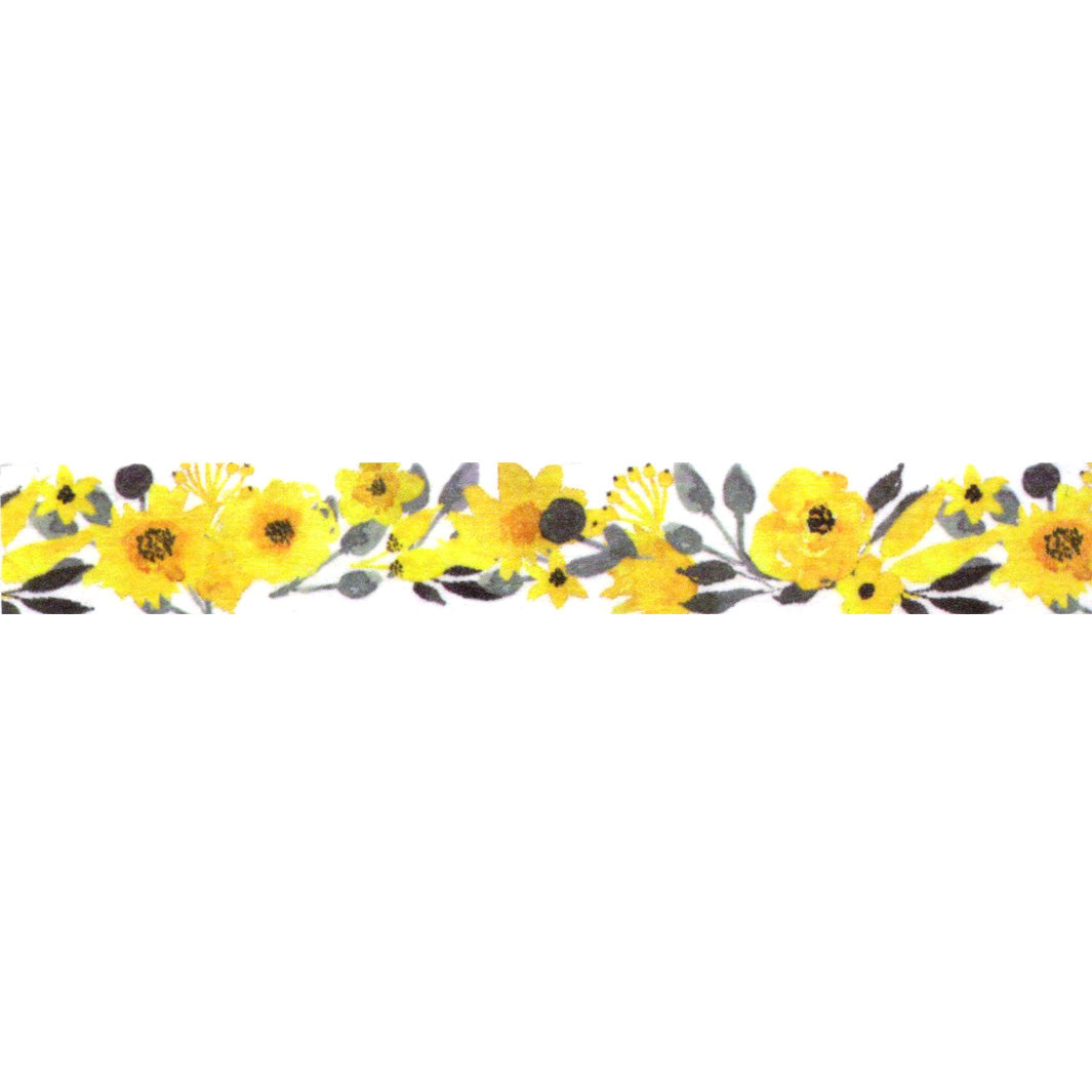 Ruban adhésif décoratif - Fleurs jaunes