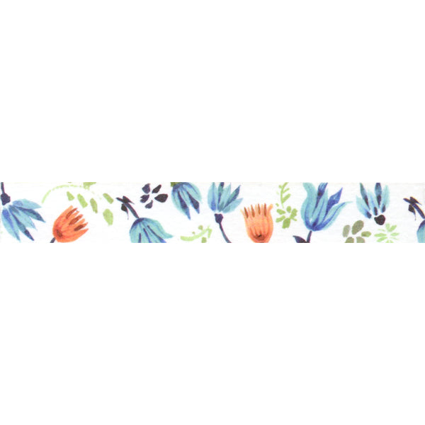 Ruban adhésif décoratif - Fleurs rouges et bleues