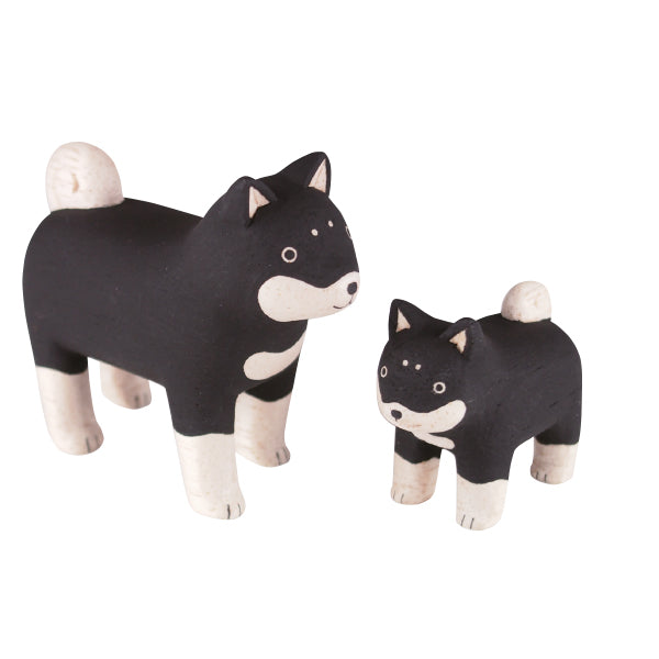 Wooden Shiba Inu family - Pole Pole - T-Lab