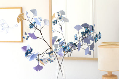 TUTO Branchages et Feuillages de fleurs Ginkgo en papiers japonais