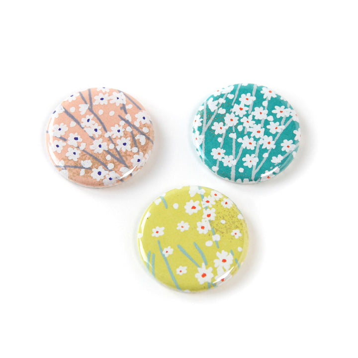 Aimant en Papier Japonais - Champs de Fleurs - Modèles au Choix