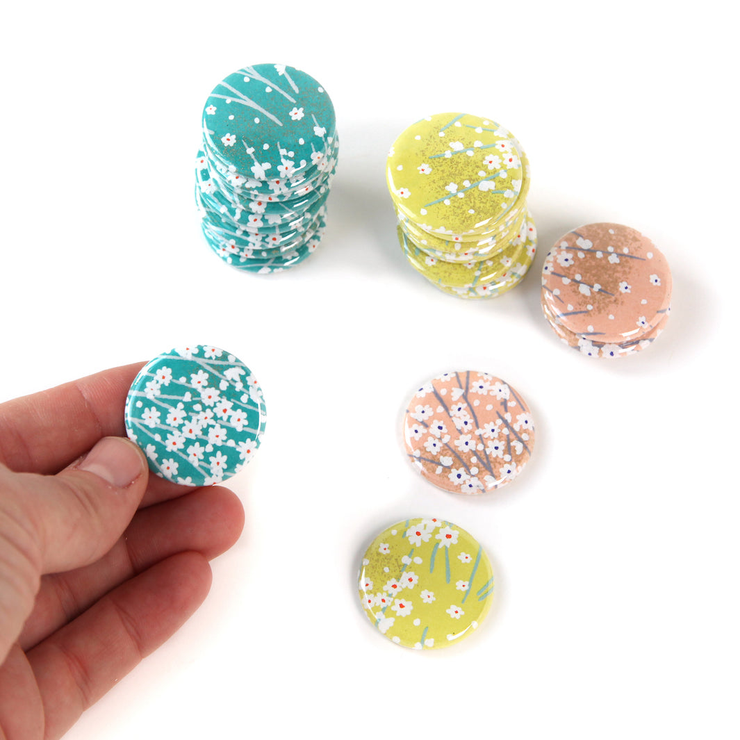 Aimant en Papier Japonais - Champs de Fleurs - Modèles au Choix