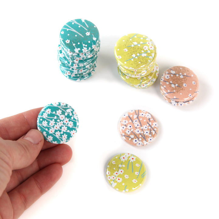 Aimant en Papier Japonais - Champs de Fleurs - Modèles au Choix