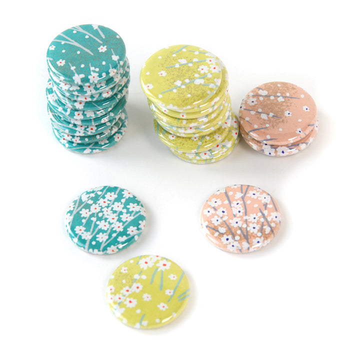 Aimant en Papier Japonais - Champs de Fleurs - Modèles au Choix