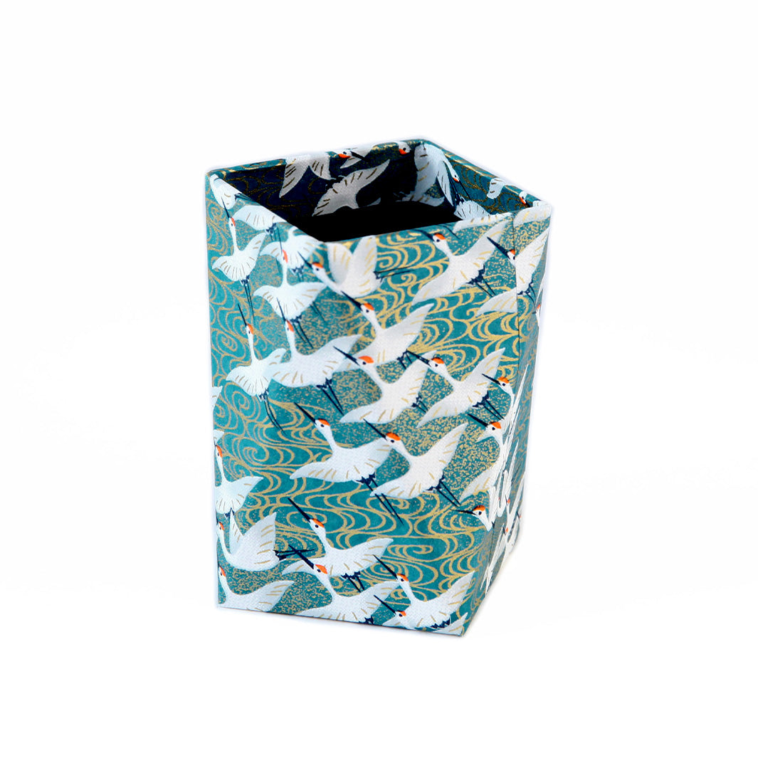 Papier Japonais - Envolée de Grues - Bleu Canard - M932