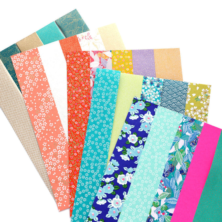 assortiments multicolores de lots de 5 bandes de papiers japonais