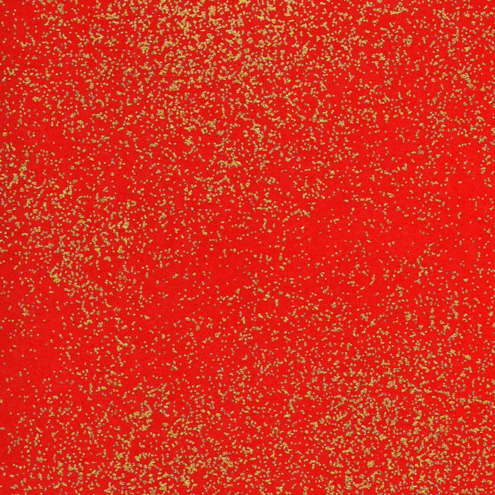 carré de 10cm par 10cm de papier japonais yuzen chiyogami aux motifs moucheté doré sur fond rouge adeline klam (M1041)