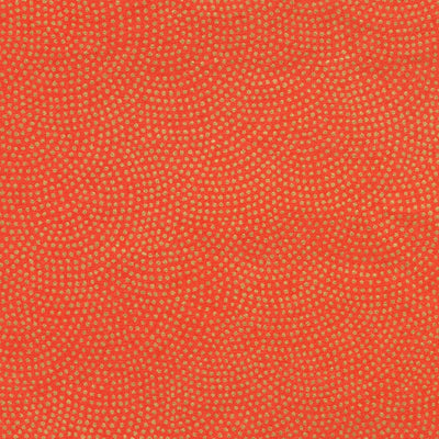 carré de 10cm par 10cm de papier japonais yuzen chiyogami aux motifs samekomon orange et doré adeline klam (M273)