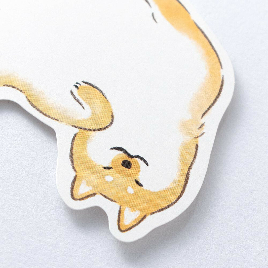 image packshot d'un détail d'une feuille du lot de 10 petites feuilles en forme de chien shiba inu dans les tons orange et blanc de nb co., ltd. japan