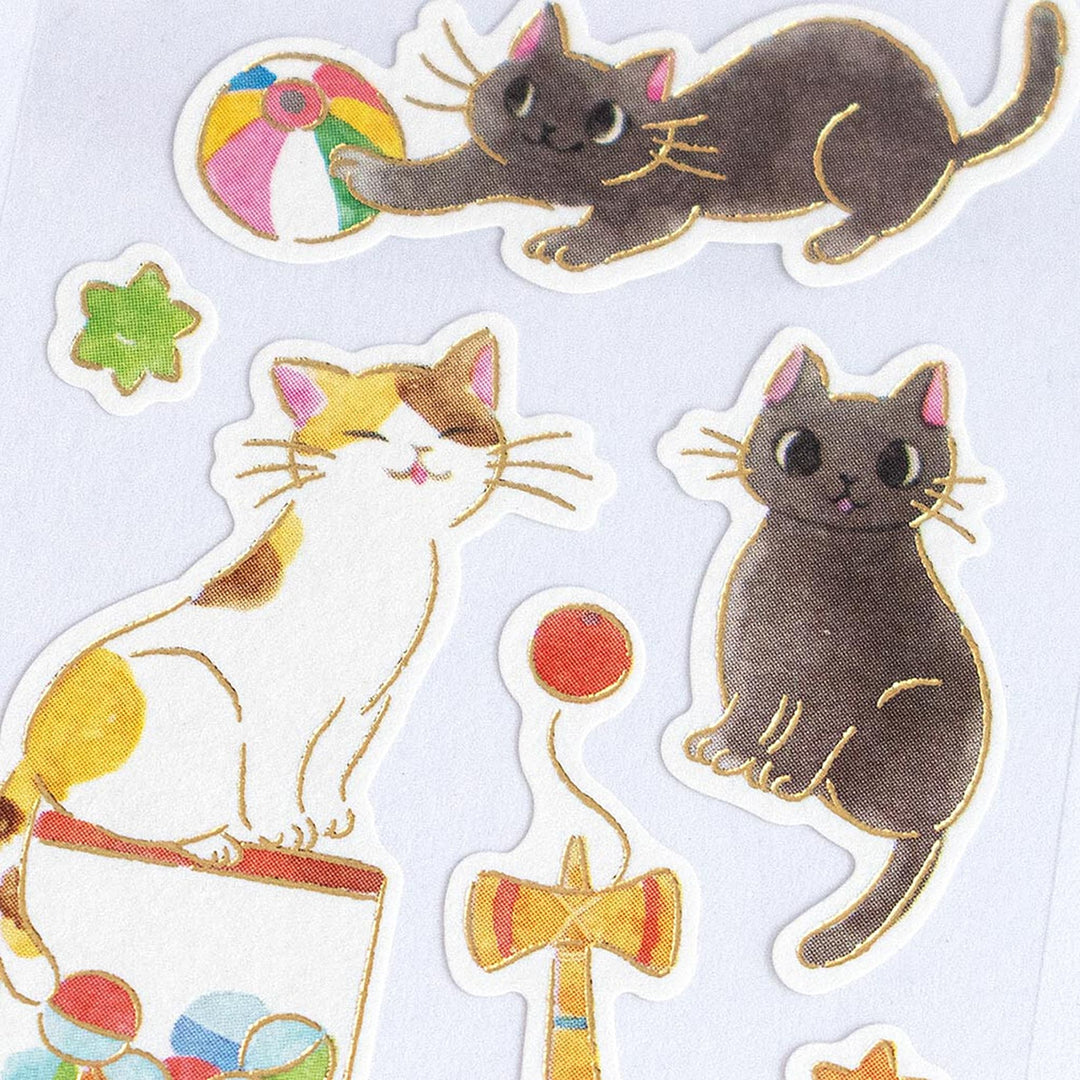 image packshot de détails des stickers de la planche de 21 stickers « chats et confiserie » pour NB Co., Ltd. Japan