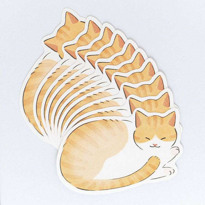 image packshot du lot de 10 petites feuilles en forme de chat tigré dans les tons orange et blanc de nb co., ltd. japan