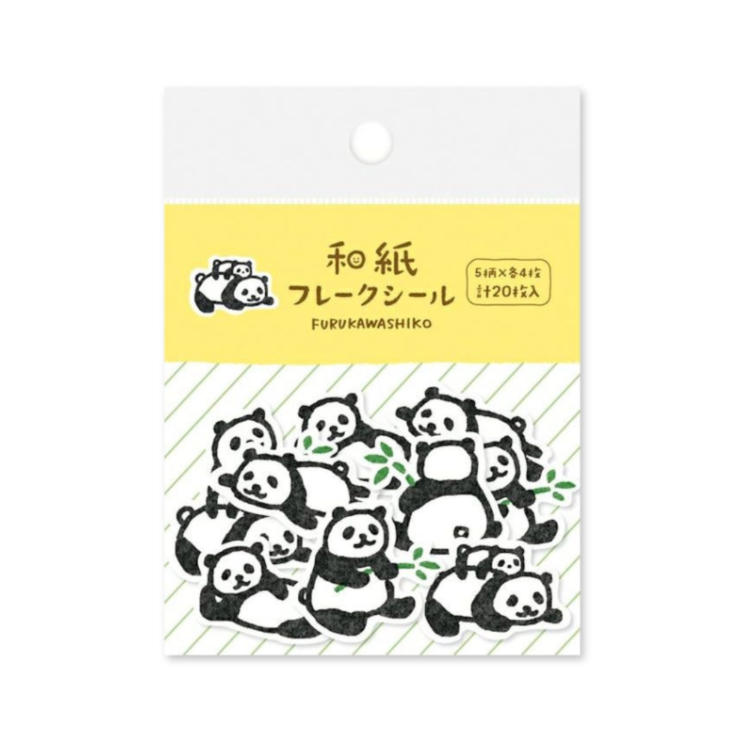 image packshot du packaging du lot de 20 stickers en papier japonais en forme de pandas furukawashiko 