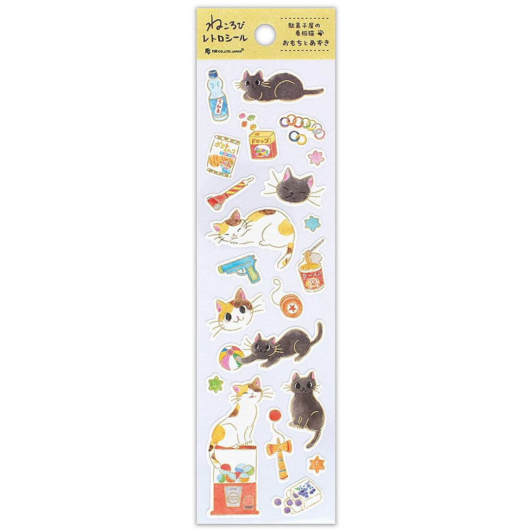 image packshot de la planche de 21 stickers « chats et confiserie » pour NB Co., Ltd. Japan