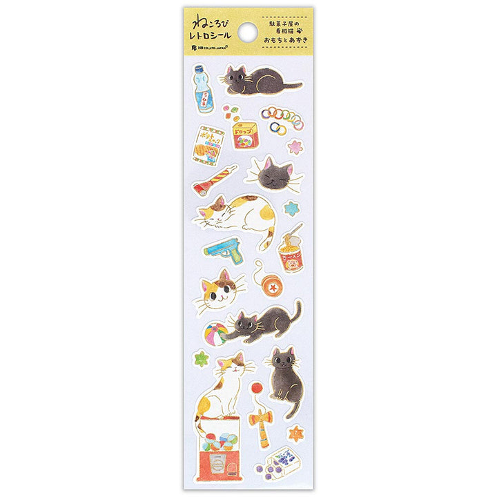 image packshot de la planche de 21 stickers « chats et confiserie » pour NB Co., Ltd. Japan