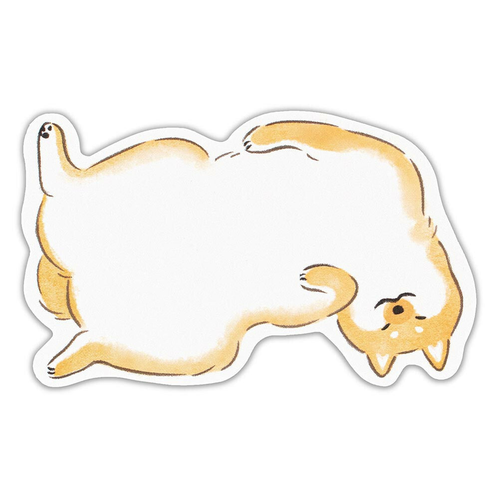 image packshot zoomée d'une feuille du lot de 10 petites feuilles en forme de chien shiba inu dans les tons orange et blanc de nb co., ltd. japan