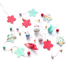 Kit Guirlande Porte-Bonheur - Vert d'Eau, Rouge Rose et Mauve - Sorbet