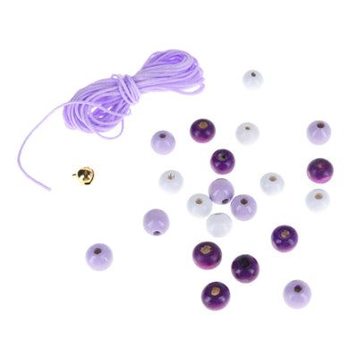 lot de fil, perles et grelot dans les tons lilas, violets et blancs adeline klam (T2)