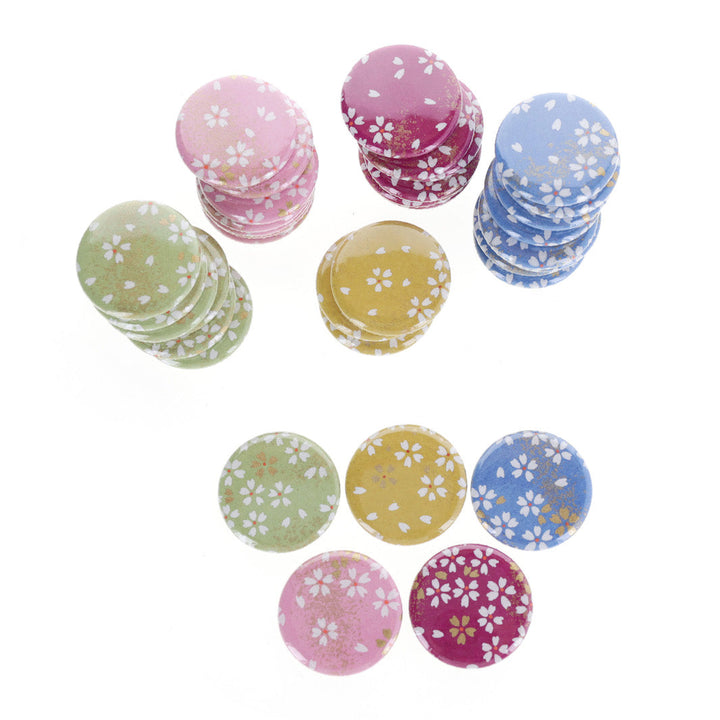 lots d'aimants 32mm aux choix en papier japonais aux motifs de fleurs au vent M986, M984, M983, M985 et M864 adeline klam