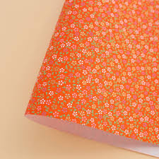 Papier Japonais - Mini Fleurs de Cerisier - Rouge Orange - M964