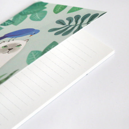 Japanese Paper Notebook - Camellias - Blue, Mauve and Green - M798
